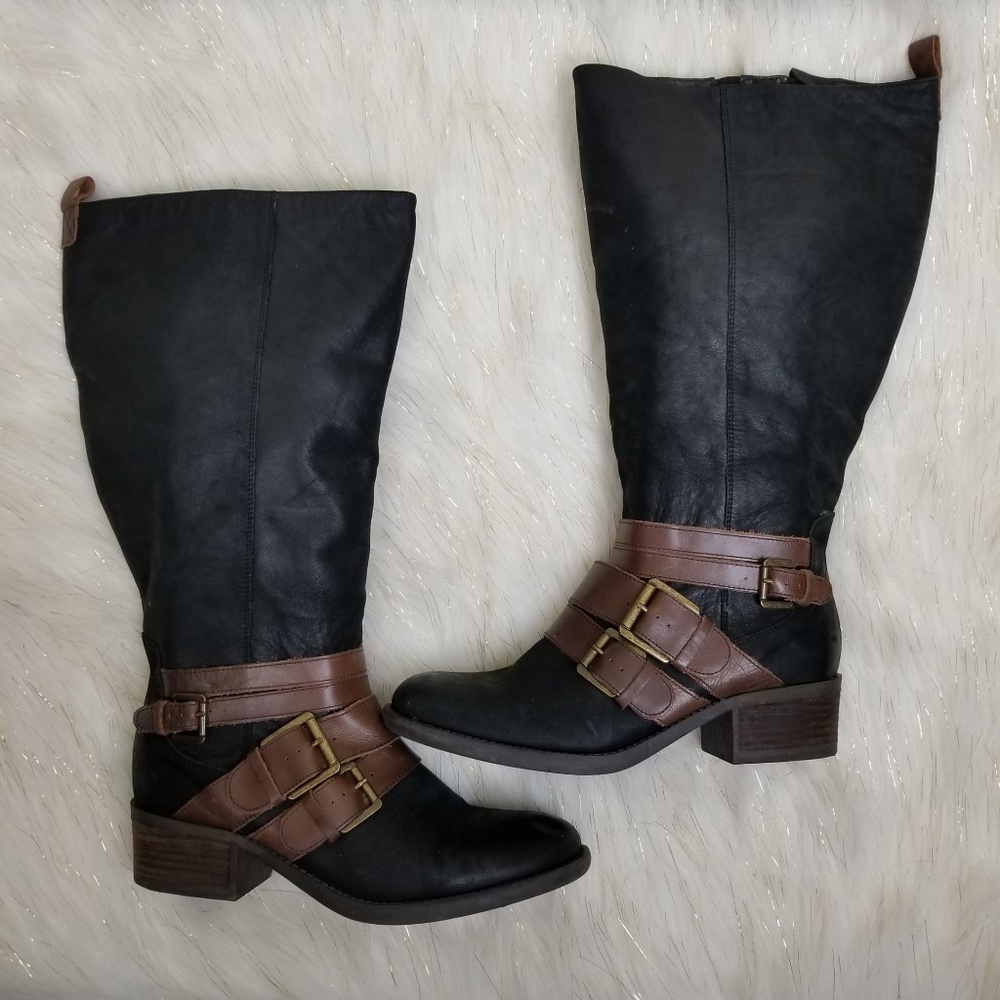Lane Bryant Gia two tone suede riding boots 9 wide